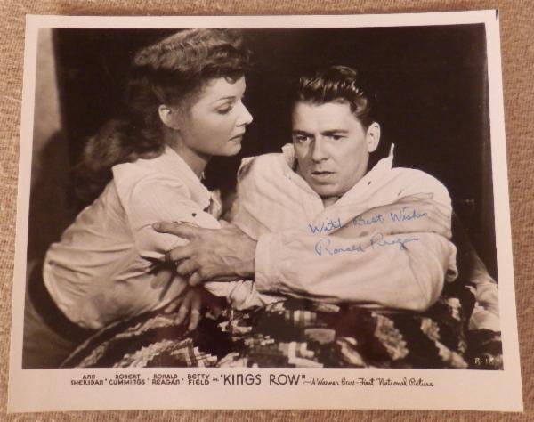 Ronald Reagan Vintage Signed and Inscribed With Best Wishes 10 x 8 Hollywood Years Black and White Photo Still from the movie King's Row
